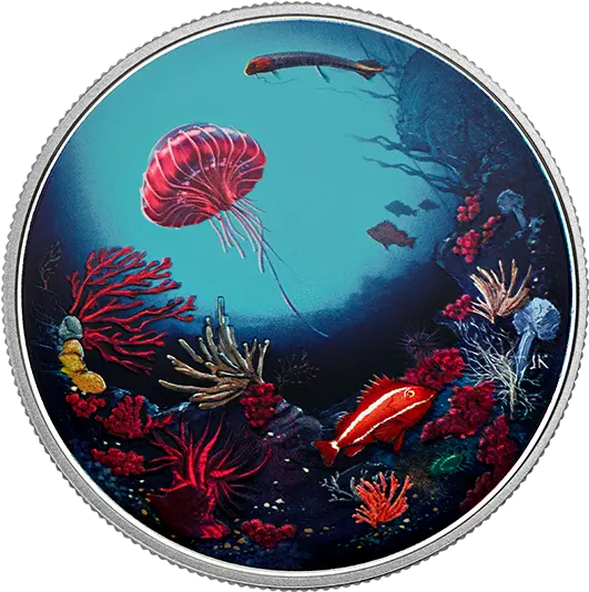 Illuminated Coral Reef Mintage 4000 2016 Canadian Mint Glow In The Dark Coins Png Coral Reef Png