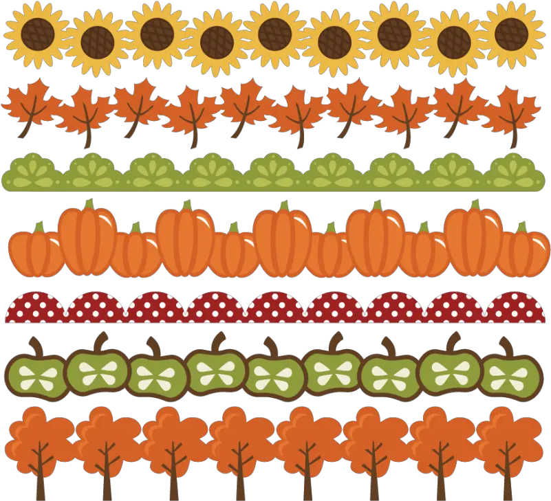 Fall Borders Svg Cut Files Autumn Pumpkin Border Leaf Fall Border Clipart Png Autumn Leaves Png