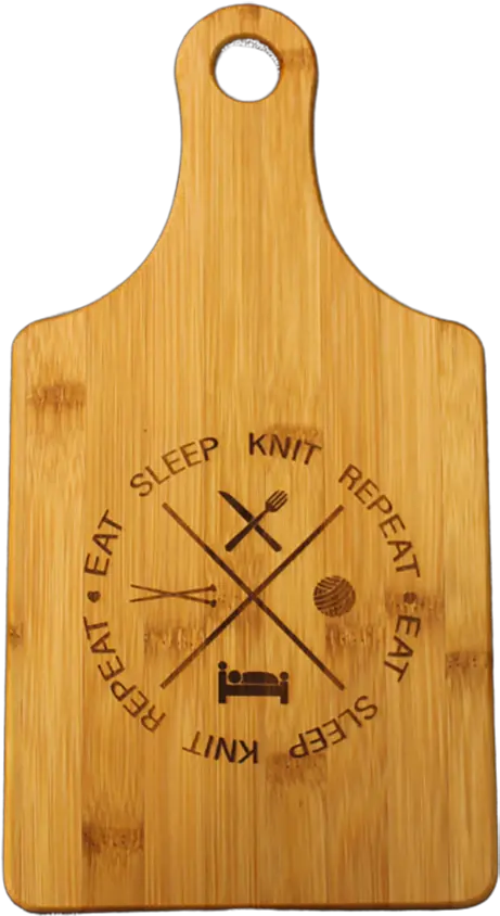 Natural Bamboo Cutting Board Cheese Wine Eat Knit Sleep Repeat By Handsome Fibers Plywood Png Cutting Board Png