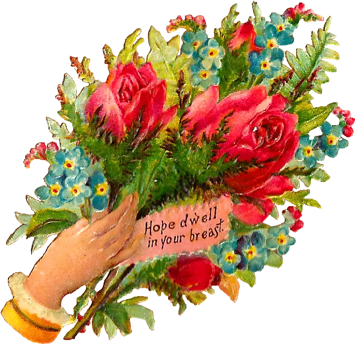 Antique Images Free Flower Bouquet Graphic Digital Scrap Flower Bokey With Hands Png Bouquet Png