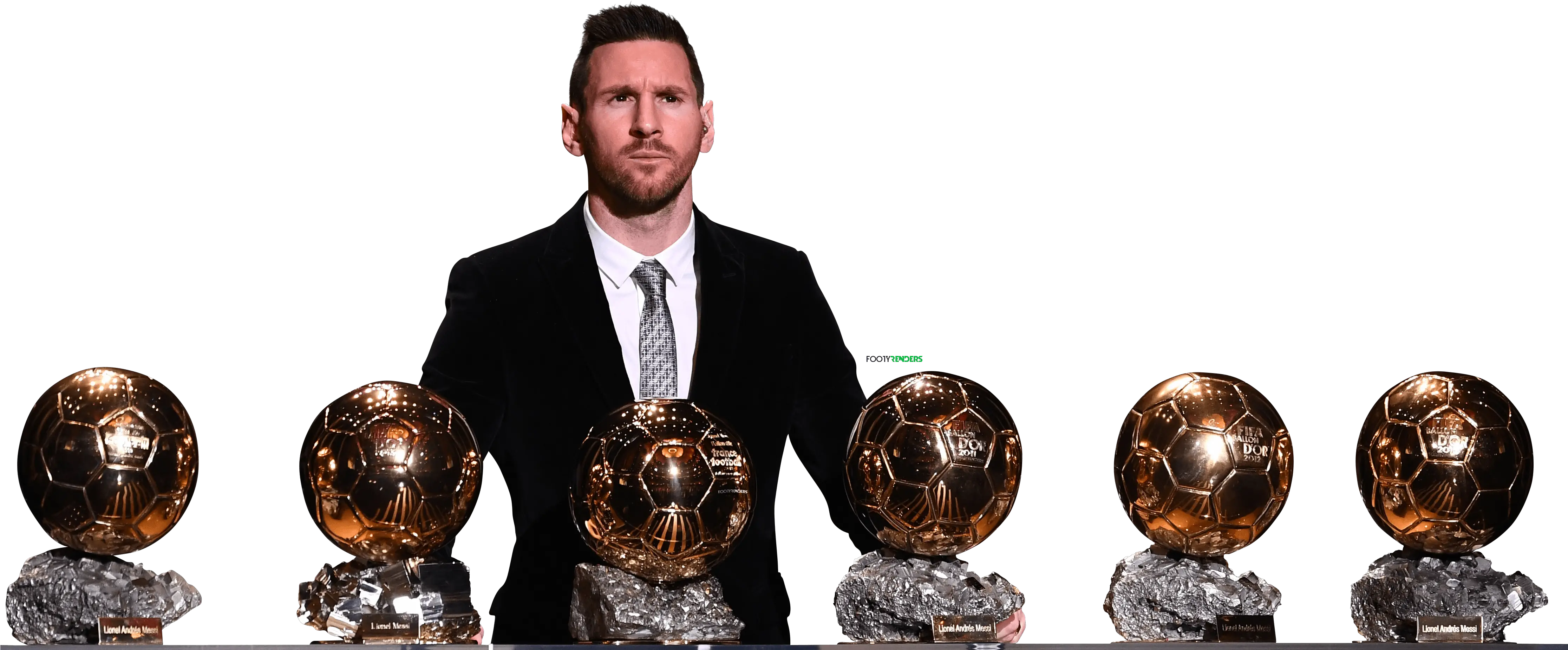 Lionel Messi Ballon Du0027or Football Render 62493 Footyrenders Messi 6th Ballon D Png Messi Transparent