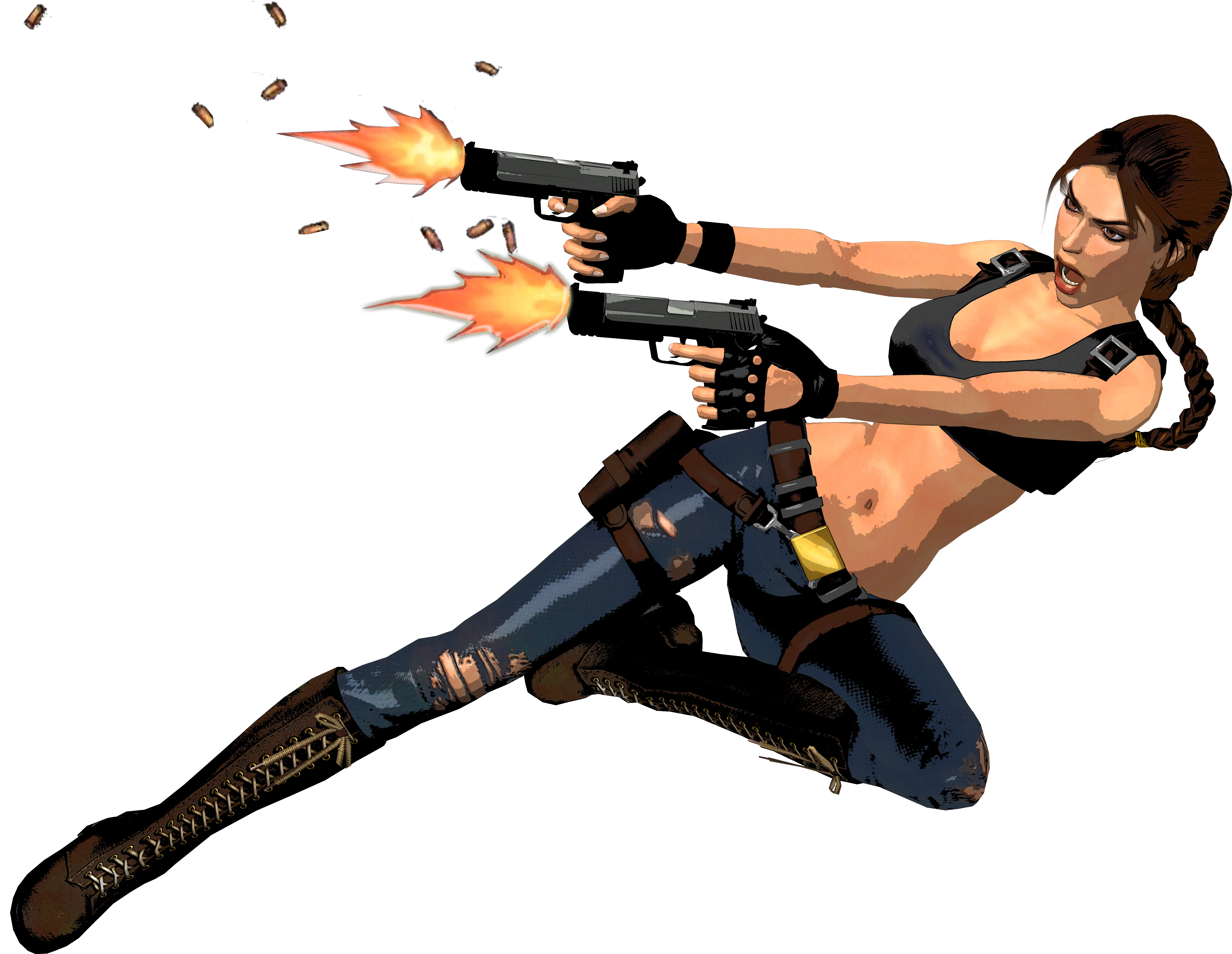 Download Lara Croft Tomb Raider With Guns Png Image For Free Lara Croft Comic Pointing Gun Png