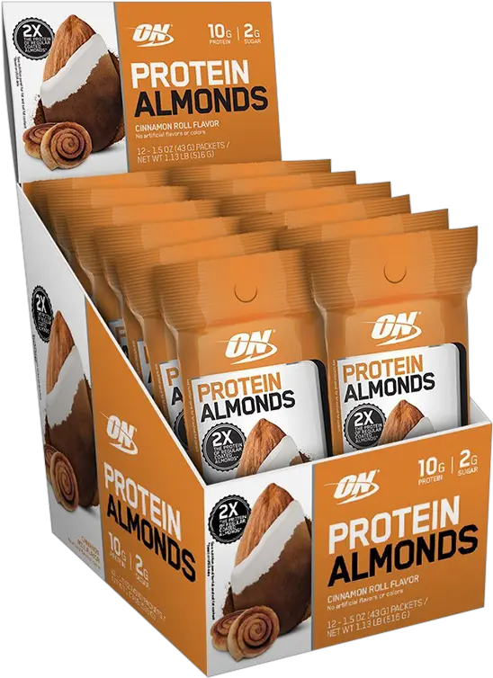 Protein Almonds U2013 43g12 Optimum Nutrition Protein Almonds Png Cinnamon Roll Png