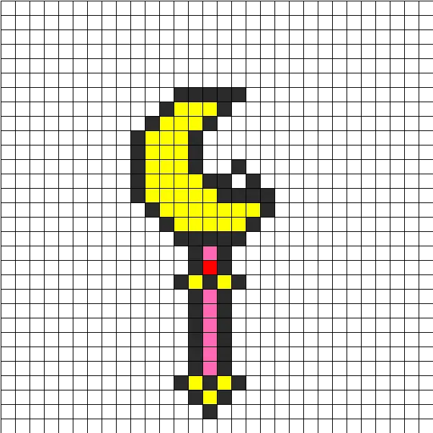 Sailor Moon Crecent Wand Perler Bead Pattern Perler Google Sheets Pixel Art Emoji Png Wand Png