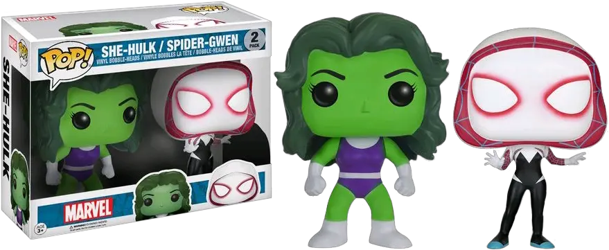 Marvel Shehulk U0026 Spidergwen Pop 2pk Marvel Funko Pop She Hulk Png Spider Gwen Png