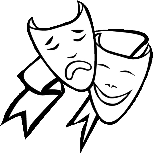 Kids Theatre Masks Clipart Best Drama Simple Drawing Png Drama Masks Icon
