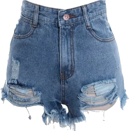 Download Hd High Waisted Distressed Denim Shorts Swag Jean Shorts Transparent Background Png Shorts Png