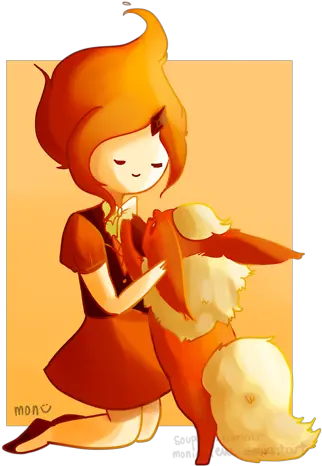 Flame Princess And Flareon Png Image Cartoon Flareon Png