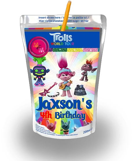 Trolls World Tour Editable Capri Sun Labels U2013 Mugandmousedesigns Fictional Character Png Capri Sun Png