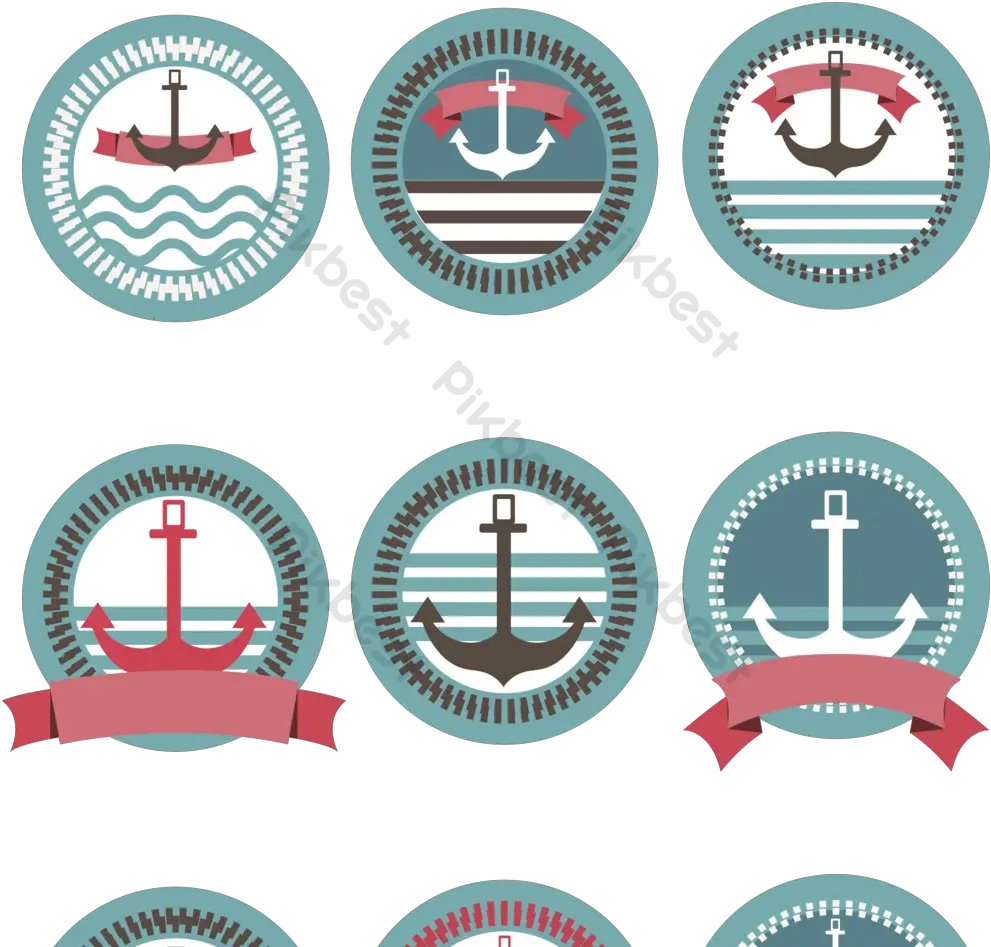 Ribbon And Anchor Nautical Png Anchor Icon In Word