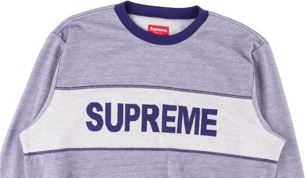 Supreme Tonal Stripe Logo Crewneck Sweater Png Stripe Logo Png