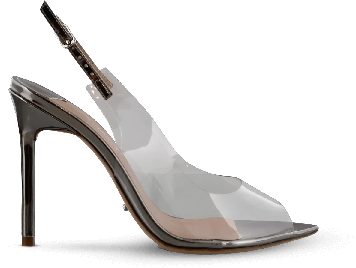 Mystery Clear Vynalitegunmetal Shine Heels Tony Bianco Indooroopilly Png Shine Transparent