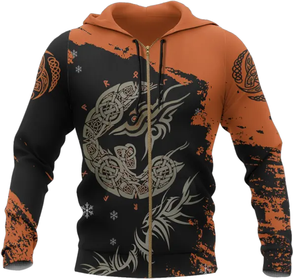 1sticeland Viking Zip Up Hoodie Tyru0027s Fenrir Triskele A0 Tatto Dungeon And Dragons Png Fenrir Png
