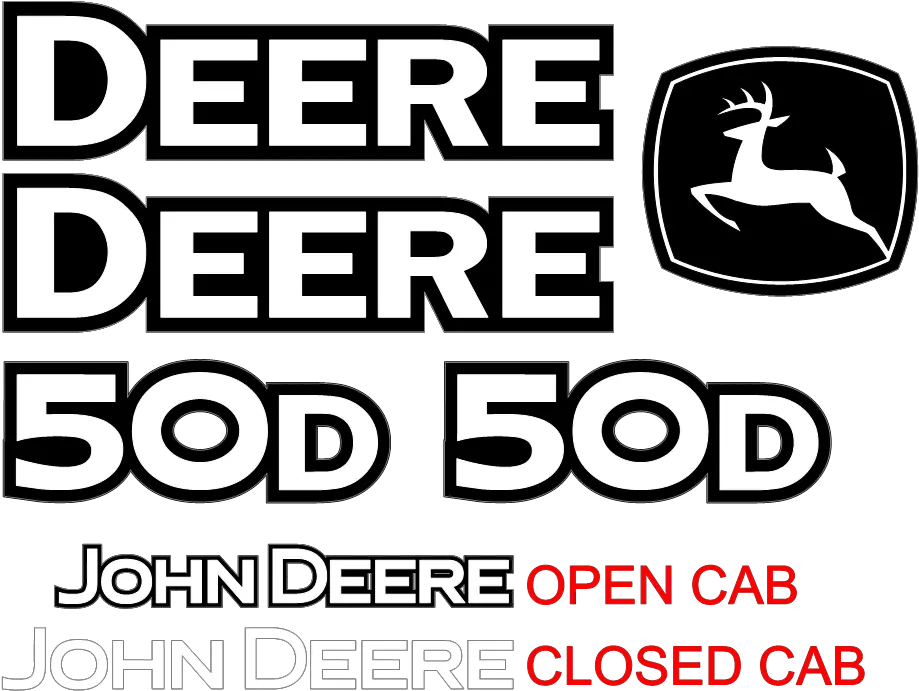 50d Decal Set John Deere Construction Decal Png Excavator Logo