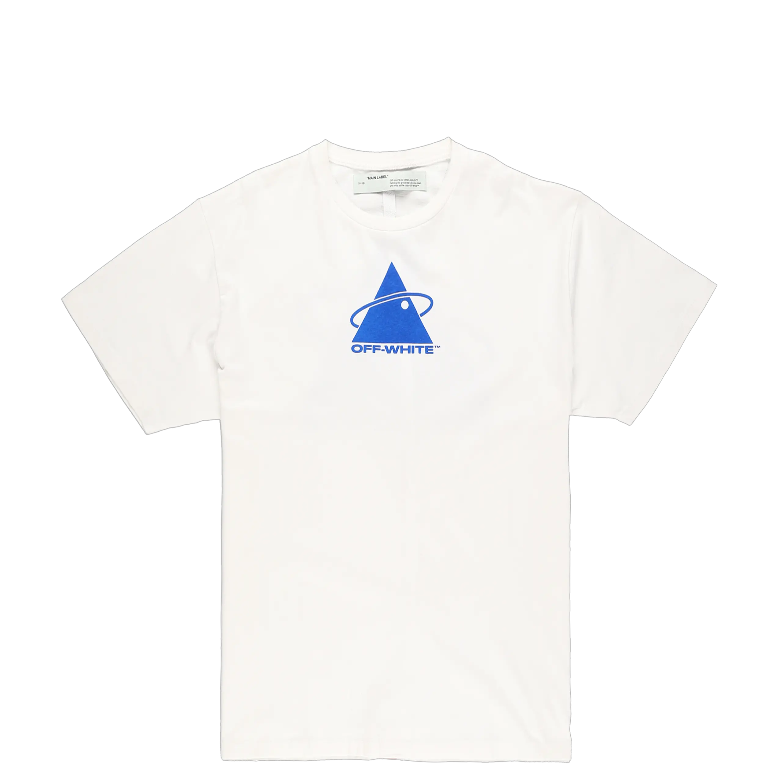 Off White Triangle Planet Tshirt Flat Lay White Shirt Png Off White Logo Png