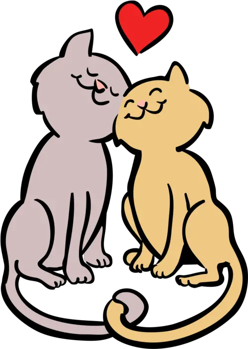 Cat Vector Png Vector Illustration Of Romantic Kitten Cats Cats In Love Cartoon Cat Vector Png png