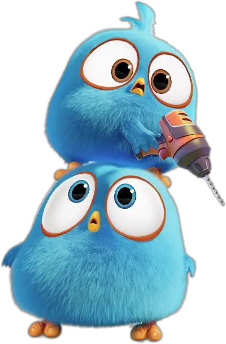 Angry Bird Blues With Drill Png Image