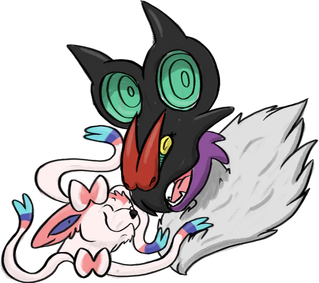 Noivern And Sylveon Pokemon Noivern And Sylveon Full Fictional Character Png Sylveon Transparent