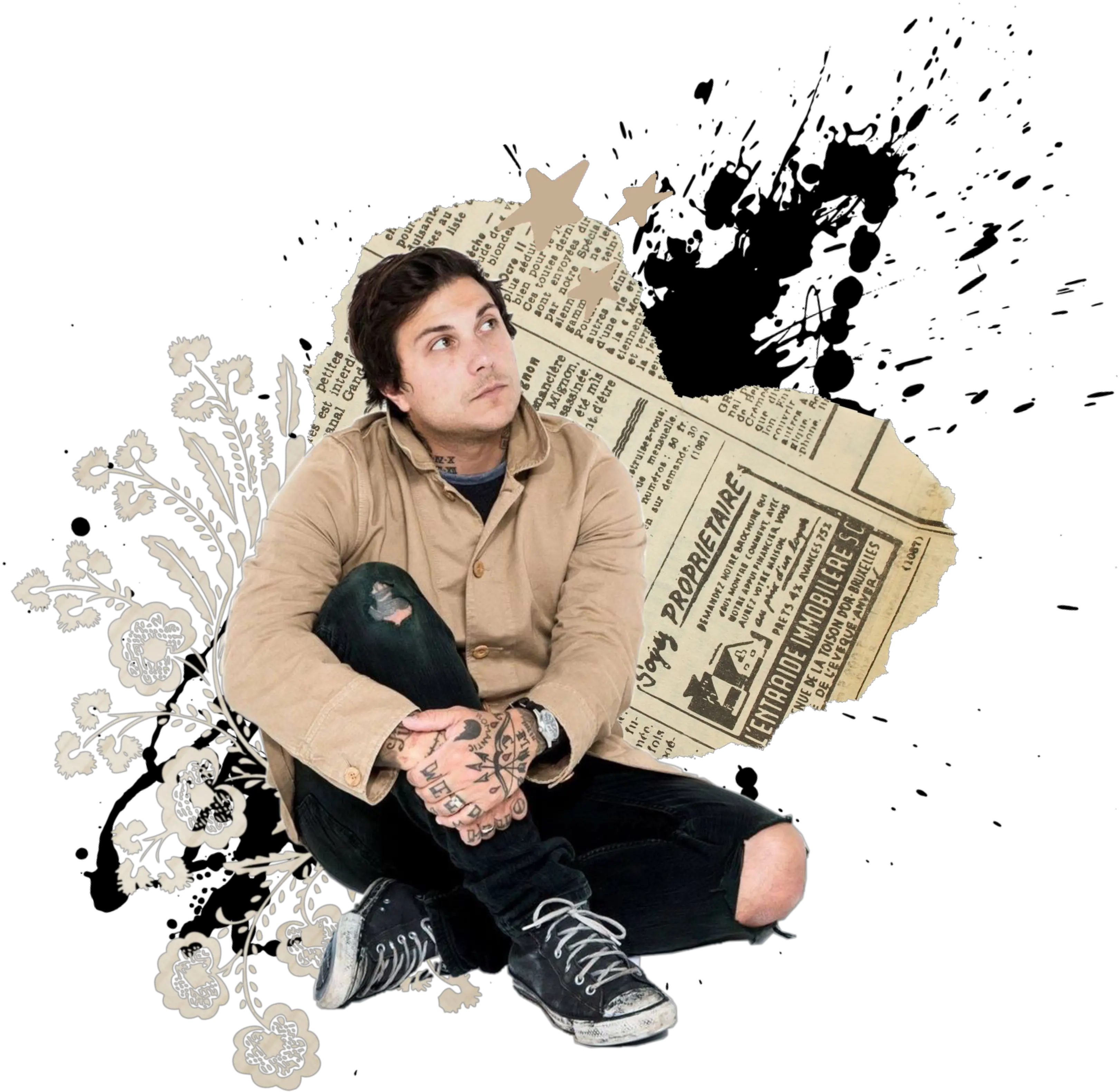 Frankiero Frank Iero Sticker By Lexi Sheher Sitting Png Frank Iero Transparent