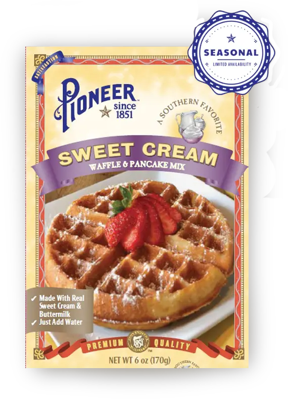 Pioneer Sweet Cream Waffle U0026 Pancake Mix Belgian Waffle Png Waffle Transparent
