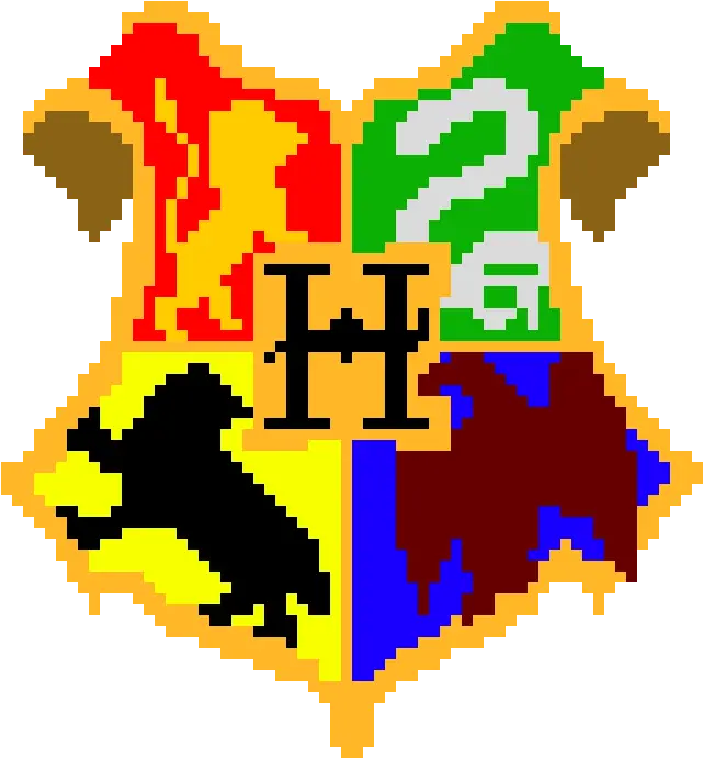 Hogwarts Logo Pixel Art Maker Hogwarts Crest Pixel Art Png Hogwarts Logo Png