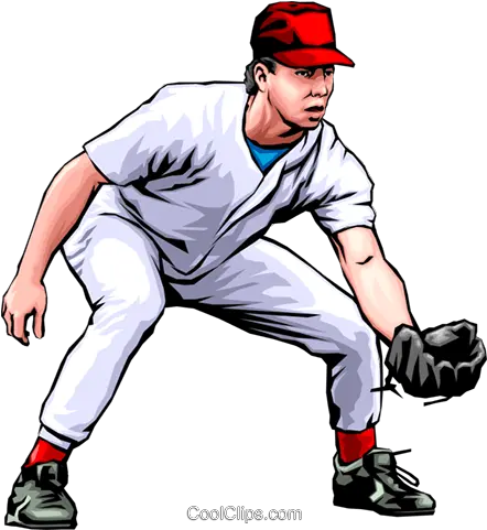 Baseball Player Fielding The Ball Royalty Free Vector Clip Baseball Clip Art Png Baseball Player Png
