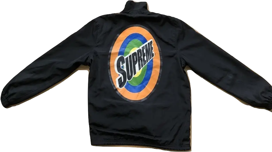 Supreme Tide Logo Coach Jacket Black Long Sleeve Png Tide Logo Png