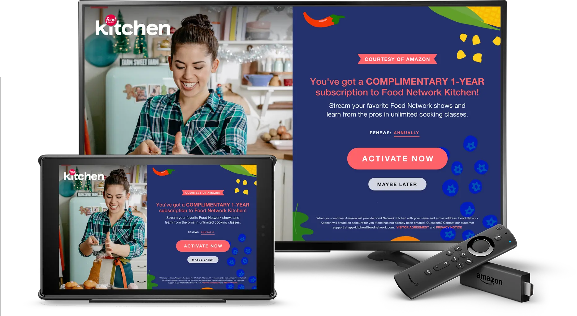 Amazoncom Food Network Kitchen Offer Amazon Devices Food Network Tv Png Food Network Logo png