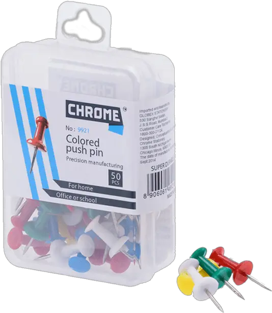 Chrome Color Push Pins 50pc Box Of 10 Pharmacy Png Push Pin Transparent