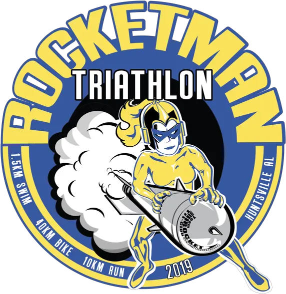 Rocketman Triathlon 2020 Automotive Decal Png Swim Bike Run Logo