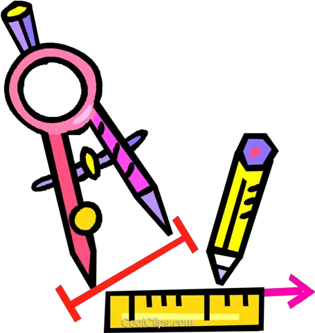 Compass With Ruler And Pencil Royalty Free Vector Clip Art Compass And Ruler Clipart Png Ruler Transparent Background