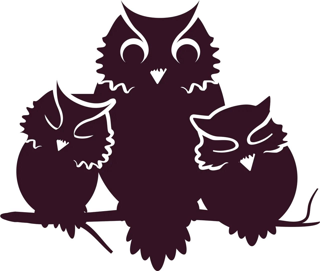 Owl Owlets Baby Silhouette Eule Auf Ast Png Owl Silhouette Png