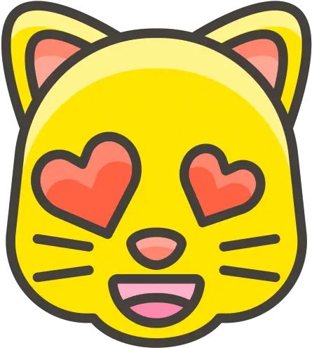 Smiling Cat Face With Heart Eyes Emoji Yellow Cat Face Kitty Cat In Cartoon Png Eyes Emoji Transparent