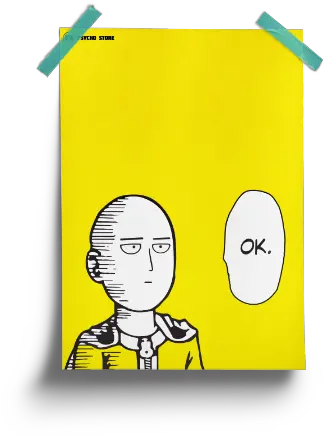One Punch Man Anime Posters India Ok One Punch Man Ok Poster Png Saitama Png