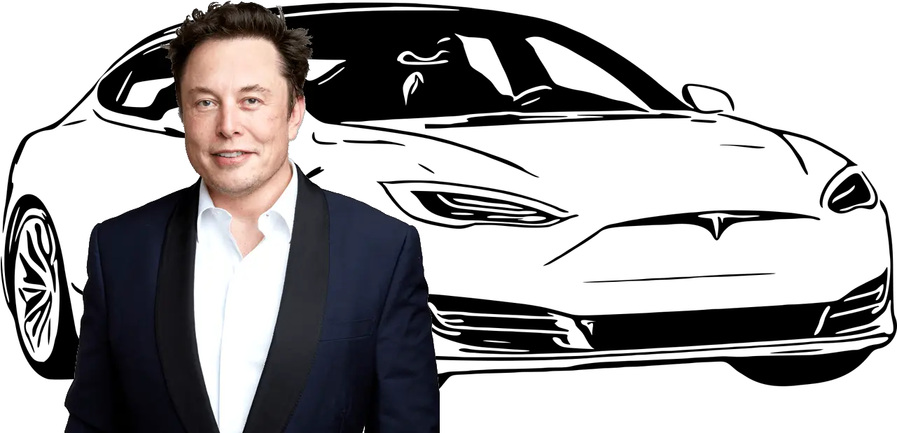 Elon Musk Net Worth 2020 Tesla Model S Vector Png Elon Musk Transparent