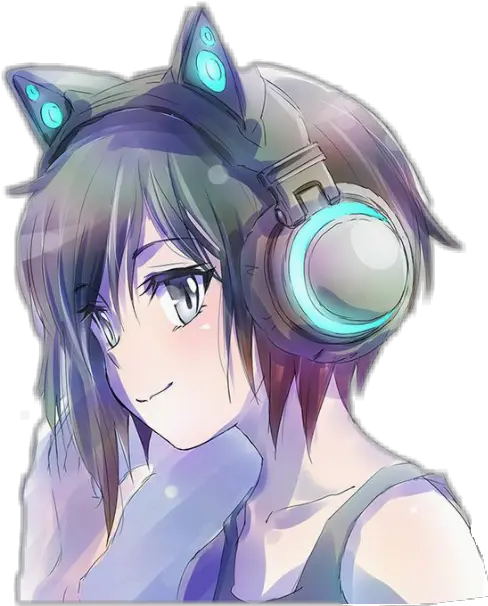 Download Report Abuse Anime Girl With Cat Headphones Cute Anime Girls With Headphones Png Anime Cat Png