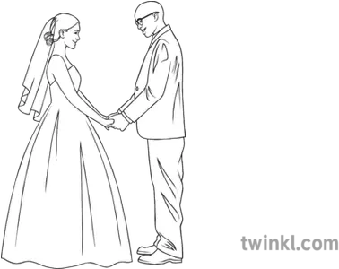 Matrimony Wedding Couple Black And White Illustration Twinkl Wedding Couple White Png Wedding Couple Png png