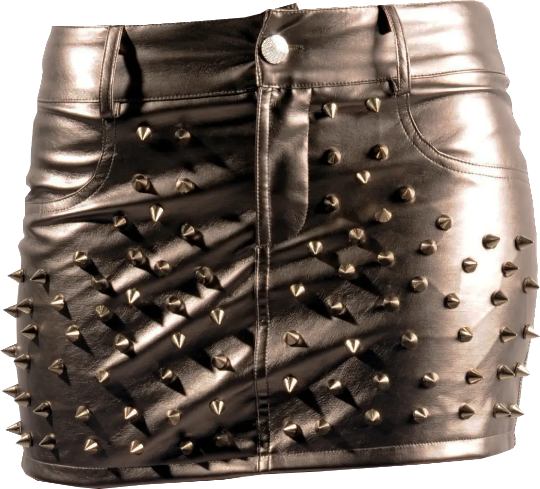 Leather Mini Skirt Spike Studs Free Png Images Leather Skirt Transparent Background Spike Png