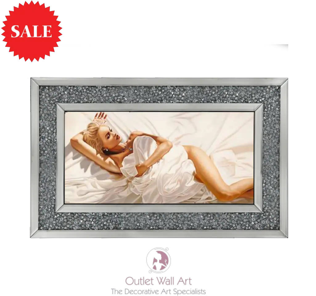 Glamour Lady In A Mirror Frame 114cm X 64cm Png