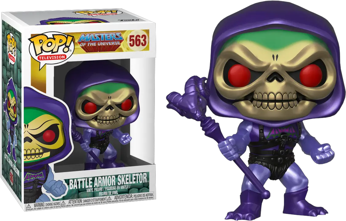 Skeletor Battle Armor Metallic Pop Funko Pop Skeletor Metallic Png Skeletor Png