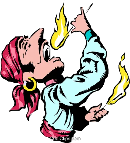 Cartoon Flame Swallower Royalty Free Vector Clip Art Circus Fire Eater Clipart Png Flame Vector Png