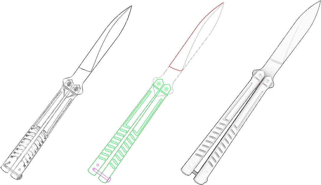 Butterfly Knife Knife Png Butter Knife Png