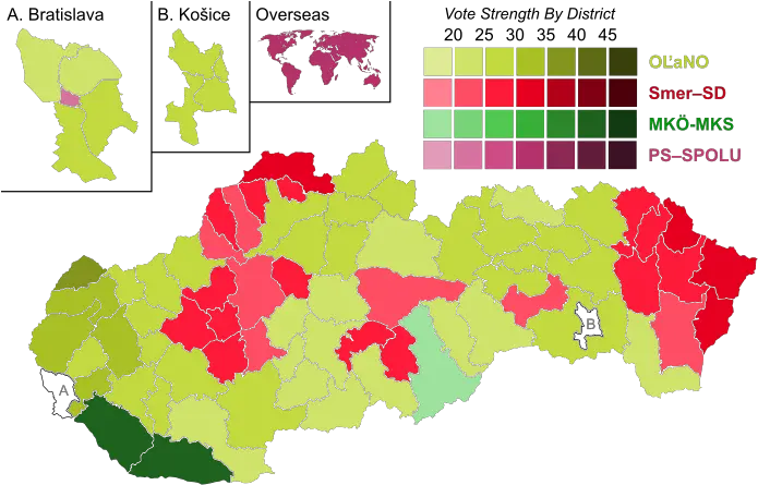 2020 Slovak Legislative Election Slovakia General Elections Map Png Strength Png