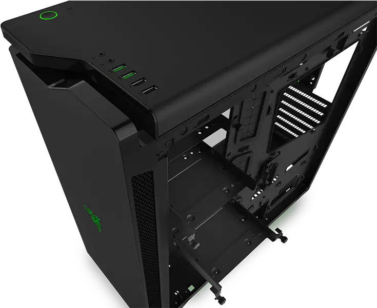 Nzxt H440 U2013 Designed By Razer Licensed Computer Case Razer Nzxt Case H440 Png Fan Icon On Computer Case