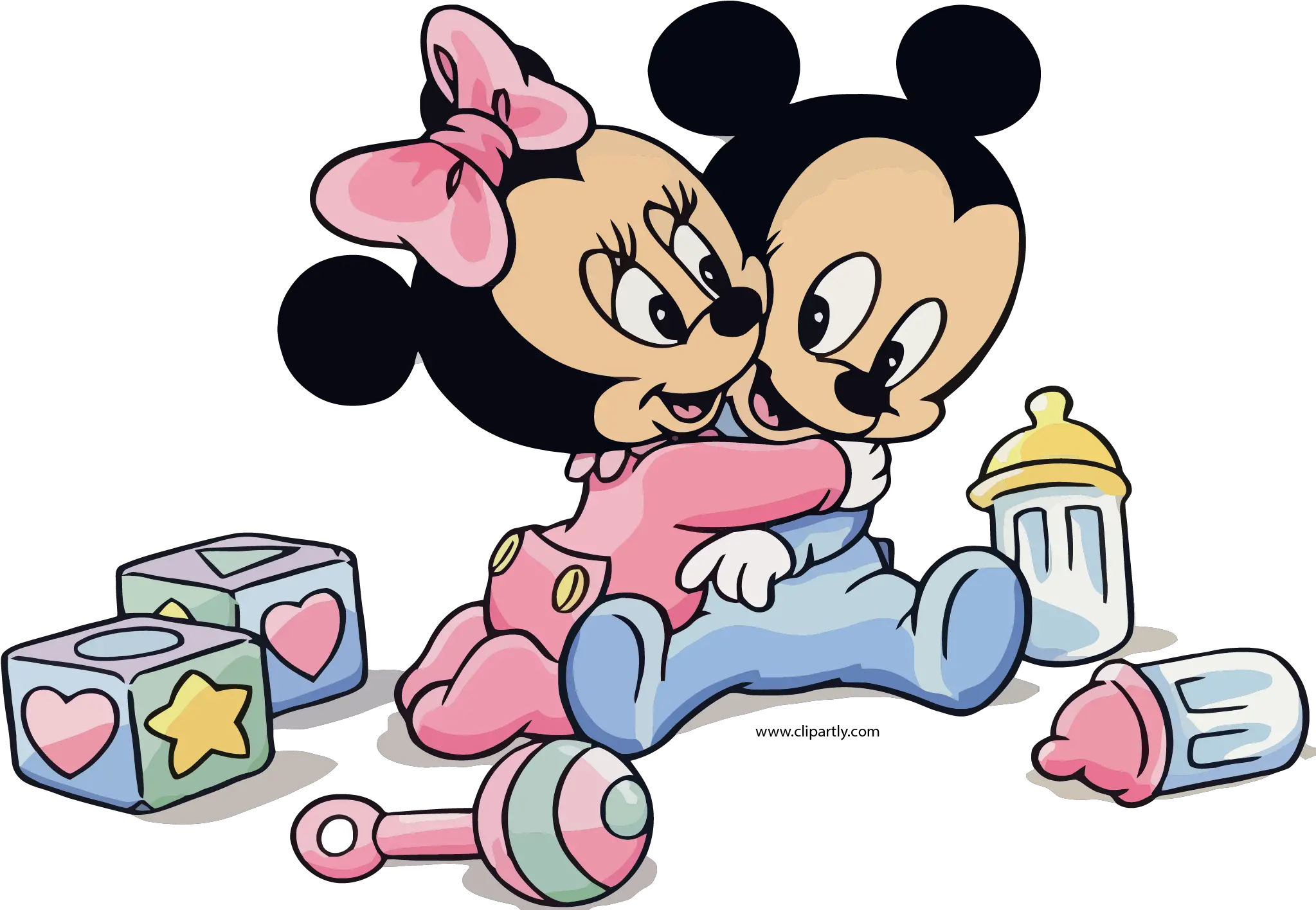 Baby Minnie And Mickey Hug Clipart Png Baby Mickey Mouse And Minnie Mouse Hug Png