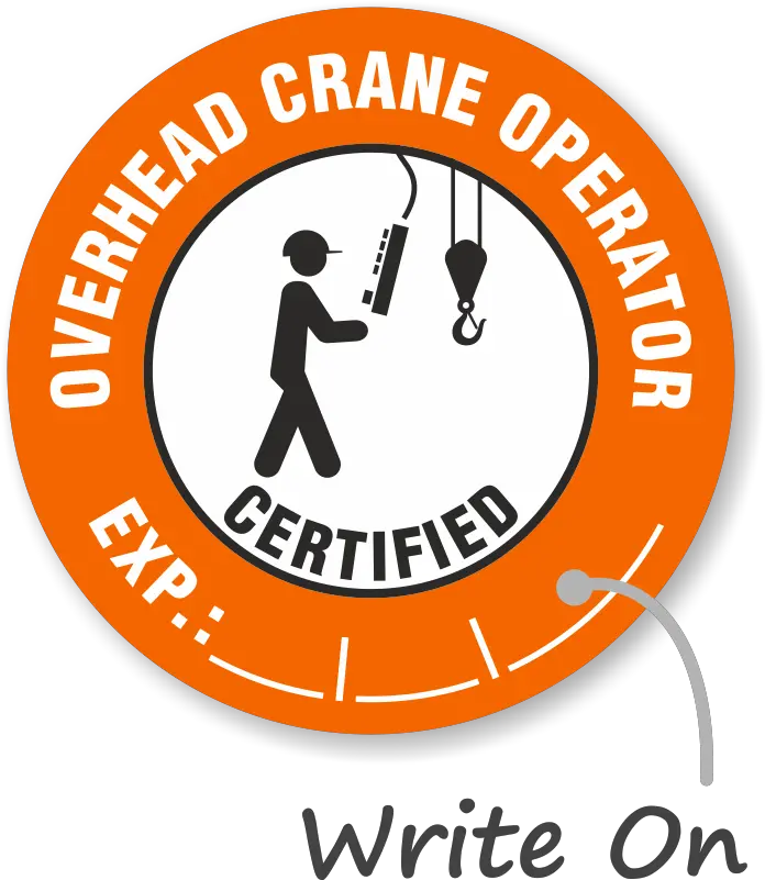 Certified Overhead Crane Operator Hard Hat Decals Signs Sku Eot Crane Operator Sticker Png Hard Hat Icon Png