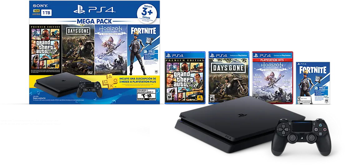 Sony Playstation 4 Slim 1tb Gta 5 Days Gone Horizon Zero Dawn Bundle Slim Console Ps4 Slim 1tb Mega Pack Png Horizon Zero Dawn Png