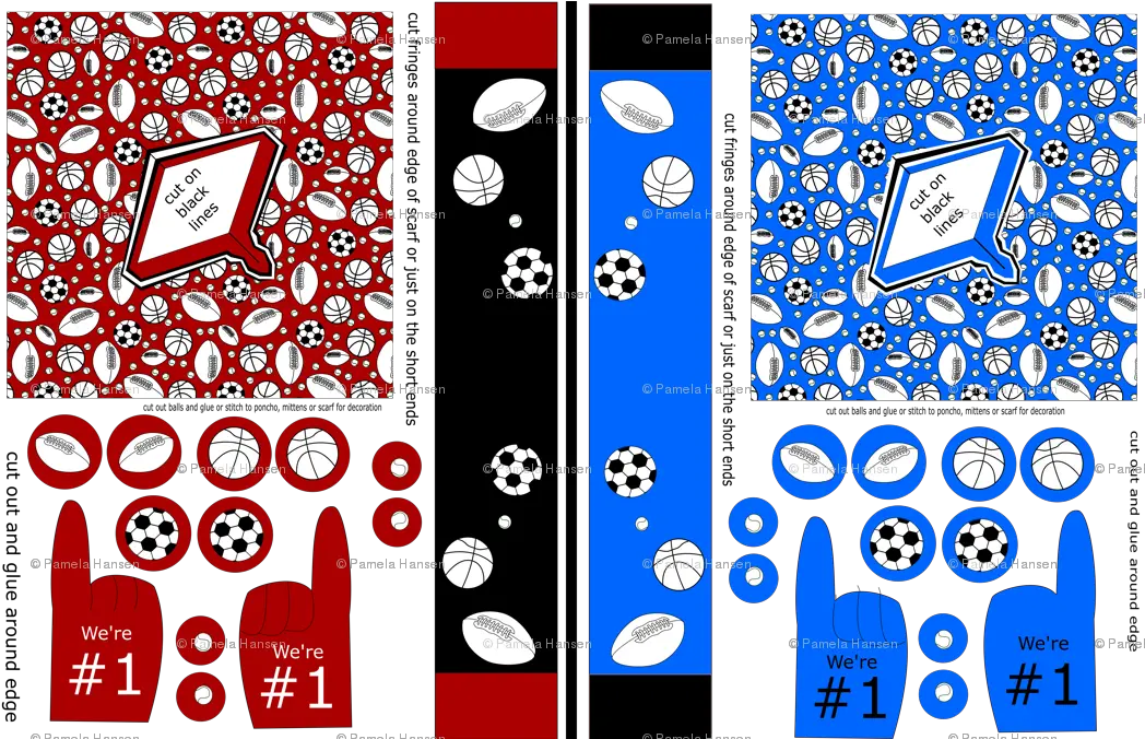 Doll Poncho Scarf And Foam Finger Sports Red Blue Wallpaper Circle Png Foam Finger Png