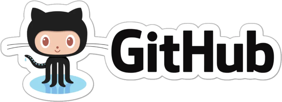 Octopus Logo Sticker With Github Text Cartoon Png Git Hub Logo
