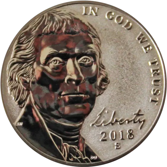 2018 Reverse Proof Jefferson Nickel Coin Png Nickel Png